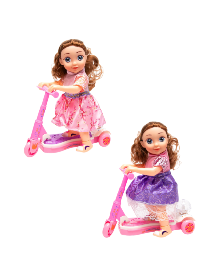 دمية فتاة مع سكوتر – لعبة مغامرة للبنات