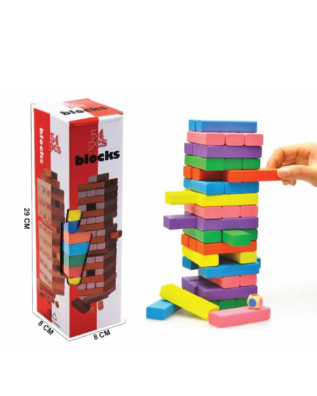 💫لعبة المكعبات الخشبية -جينغا-54 قطعة حجم كبير