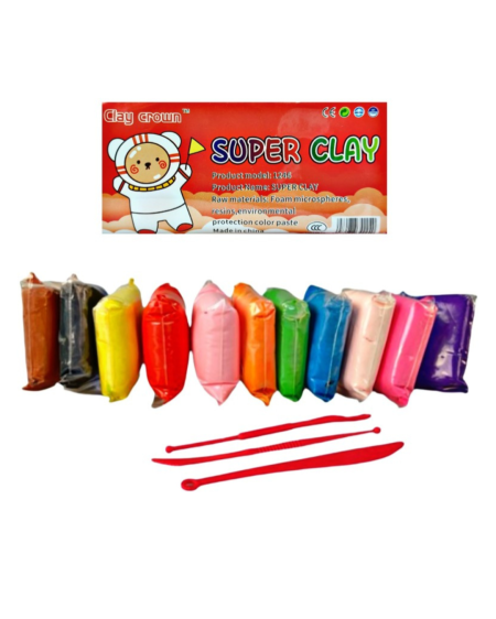 ملتينة سحرية تجف بالهواء – 12 لون مع أدوات تشكيل