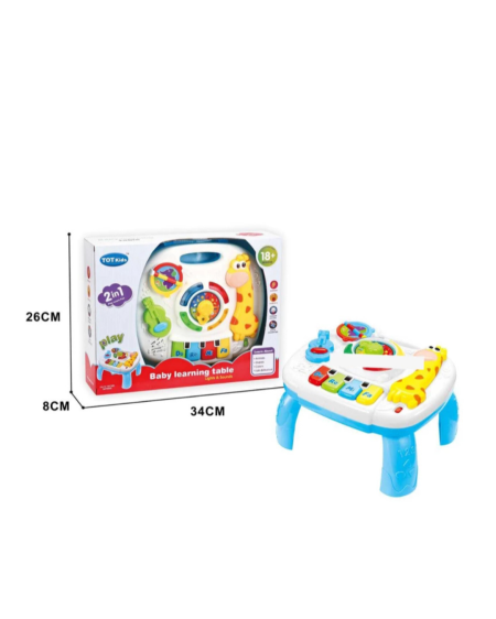 🦒🎶 طاولة تعليمية تفاعلية للأطفال – TOT Kids 2in1