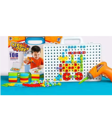 🛠✨ مجموعة الألعاب التعليمية Create Play – 106 قطعة من BOHUI