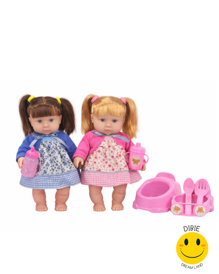 👶👶 دمى التوأم مع إكسسوارات العناية – Baby Twin Doll Set