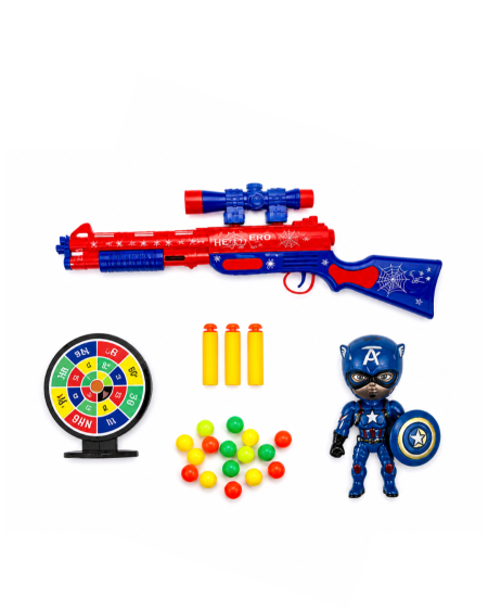 بندقية أفينجرز للأطفال مع كرات و كابتن أمريكا آيرون مان🛡️ 🤖