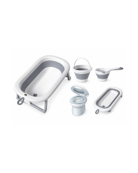 طقم استحمام متكامل للأطفال – بانيو قابل للطي من حديثي الولادة حتى سن المشي-Newborn to Toddler Baby Bath Set