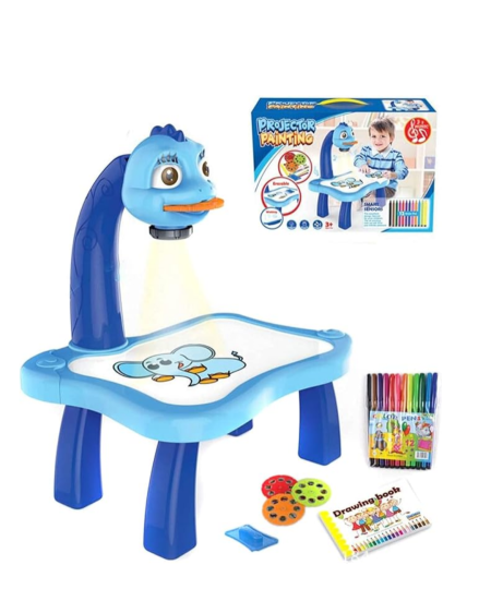 🎨 بروجكتر طاولة عرض الرسم للأطفال – Projector Painting (اللون الأزرق)