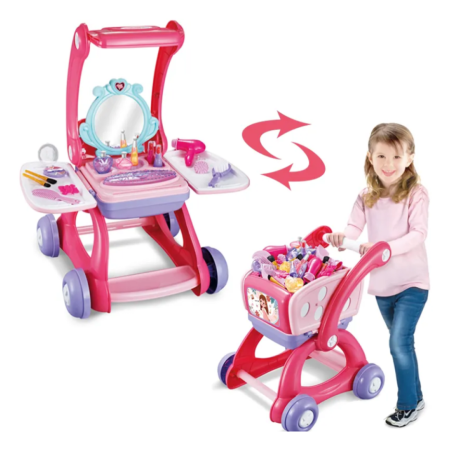 عربة مكياج وتحول 2 في 1 – Children Ornaments Transformable Cart