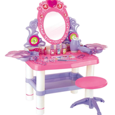 طاولة مكياج للبنات مع مرآة وإكسسوارات – Girl’s Dresser
