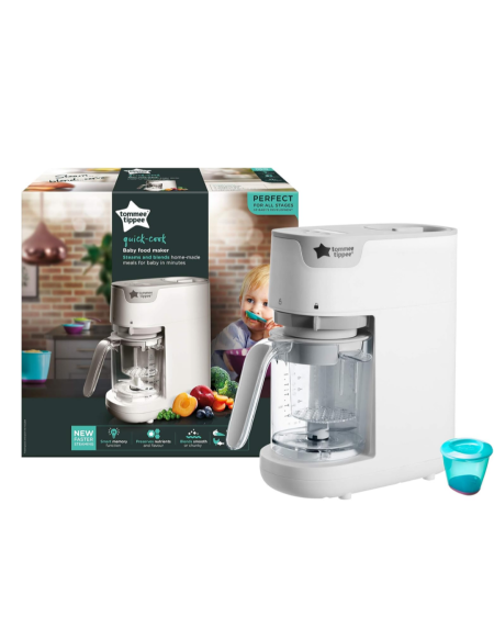 🍎👶 جهاز تحضير طعام الأطفال بالبخار والخلاط Tommee Tippee Quick-Cook