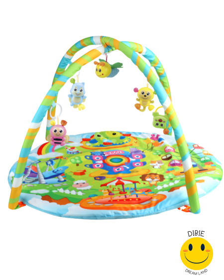 🧸🌈 بساط لعب الأطفال التفاعلي مع أقواس وألعاب معلّقة