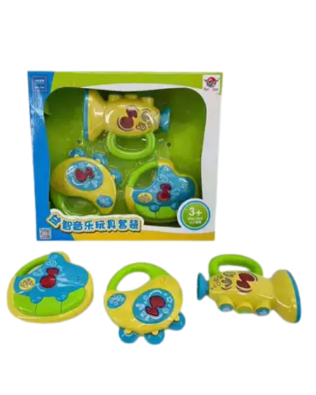 🎵🧸 طقم ألعاب موسيقية للأطفال – 3 قطع تفاعلية