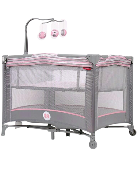 👶🛏️ سرير سفر وقفص لعب للأطفال Fisher-Price – مع ألعاب معلّقة